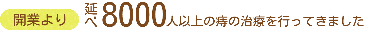 8000人以上の治療を行ってきました